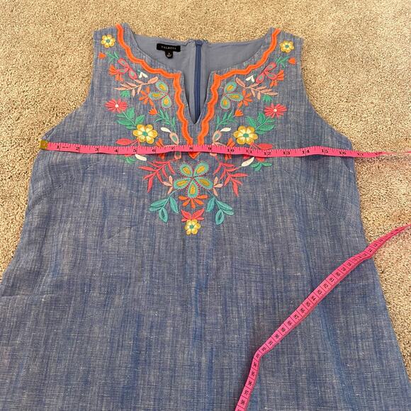 Talbots Women's Sleeveless Light Blue Chambray Dress Linen and Cotton Size 2 - Picture 9 of 9